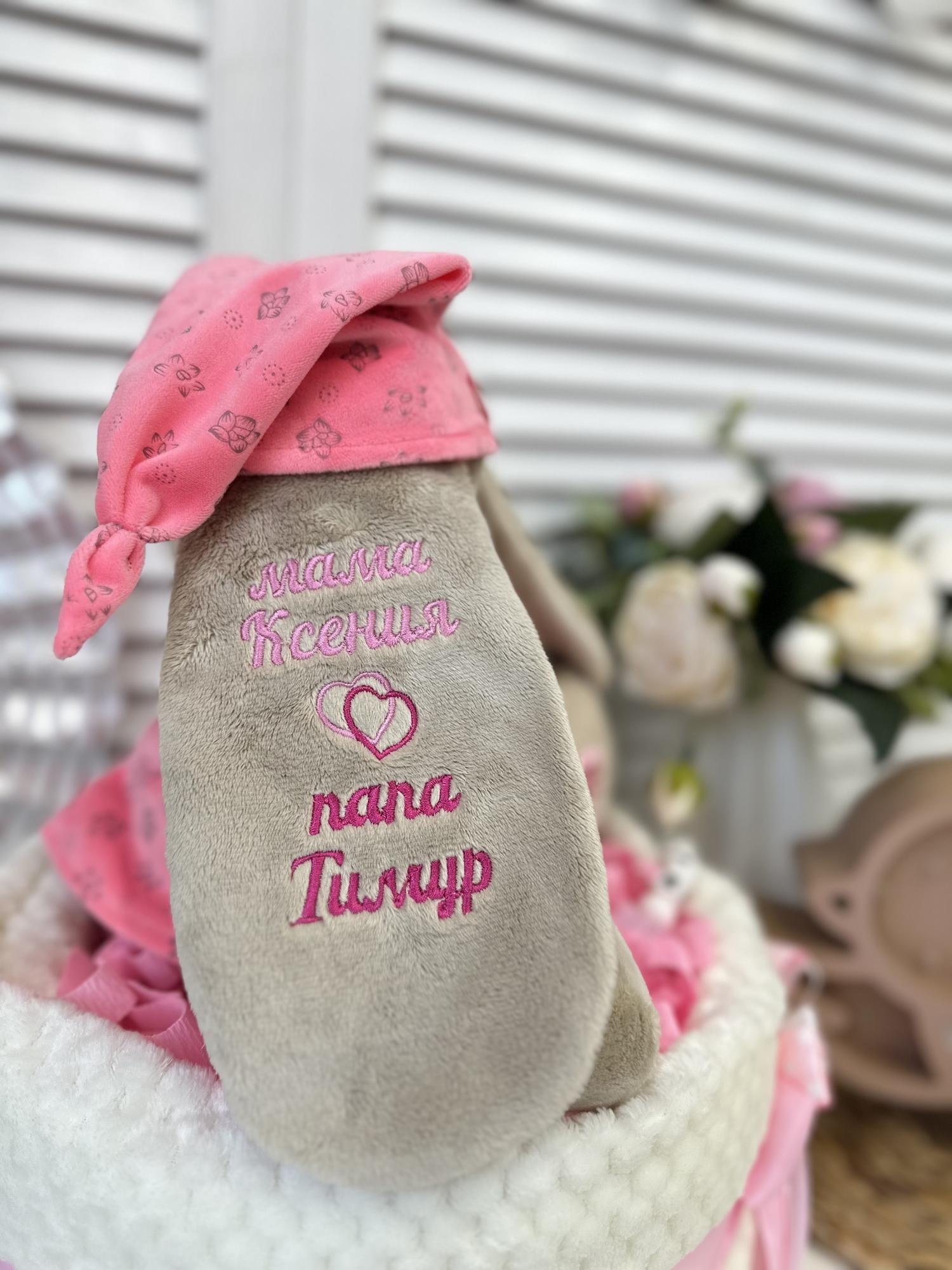 Торт из памперсов подгузников для девочки «Зайка»