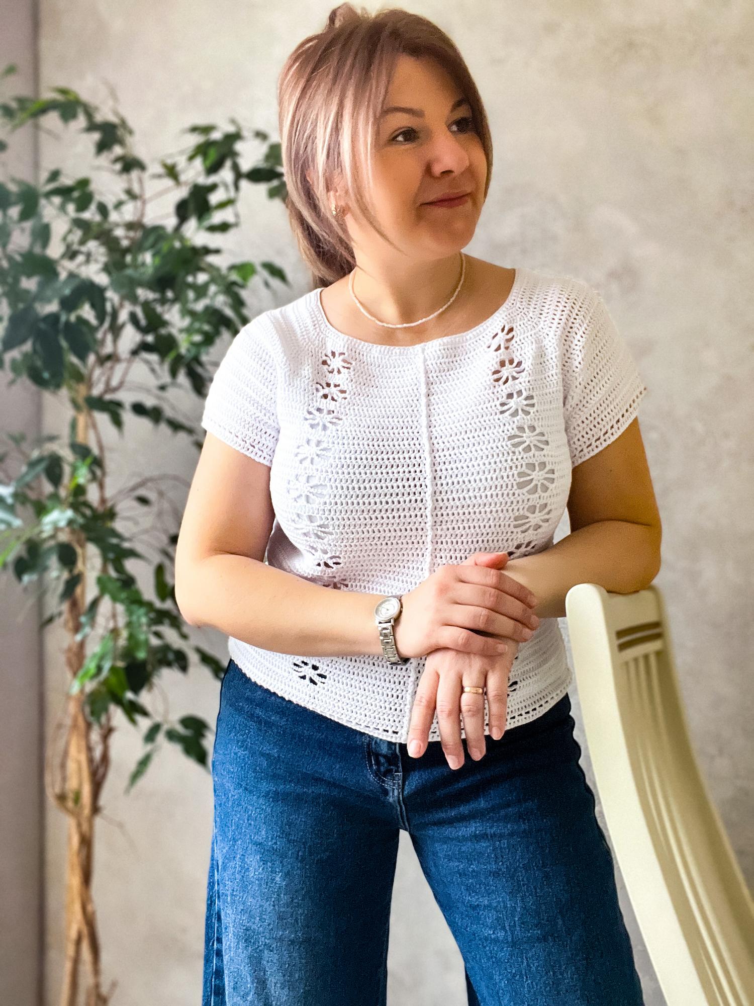 МК.  Кофточка "Ромашки"