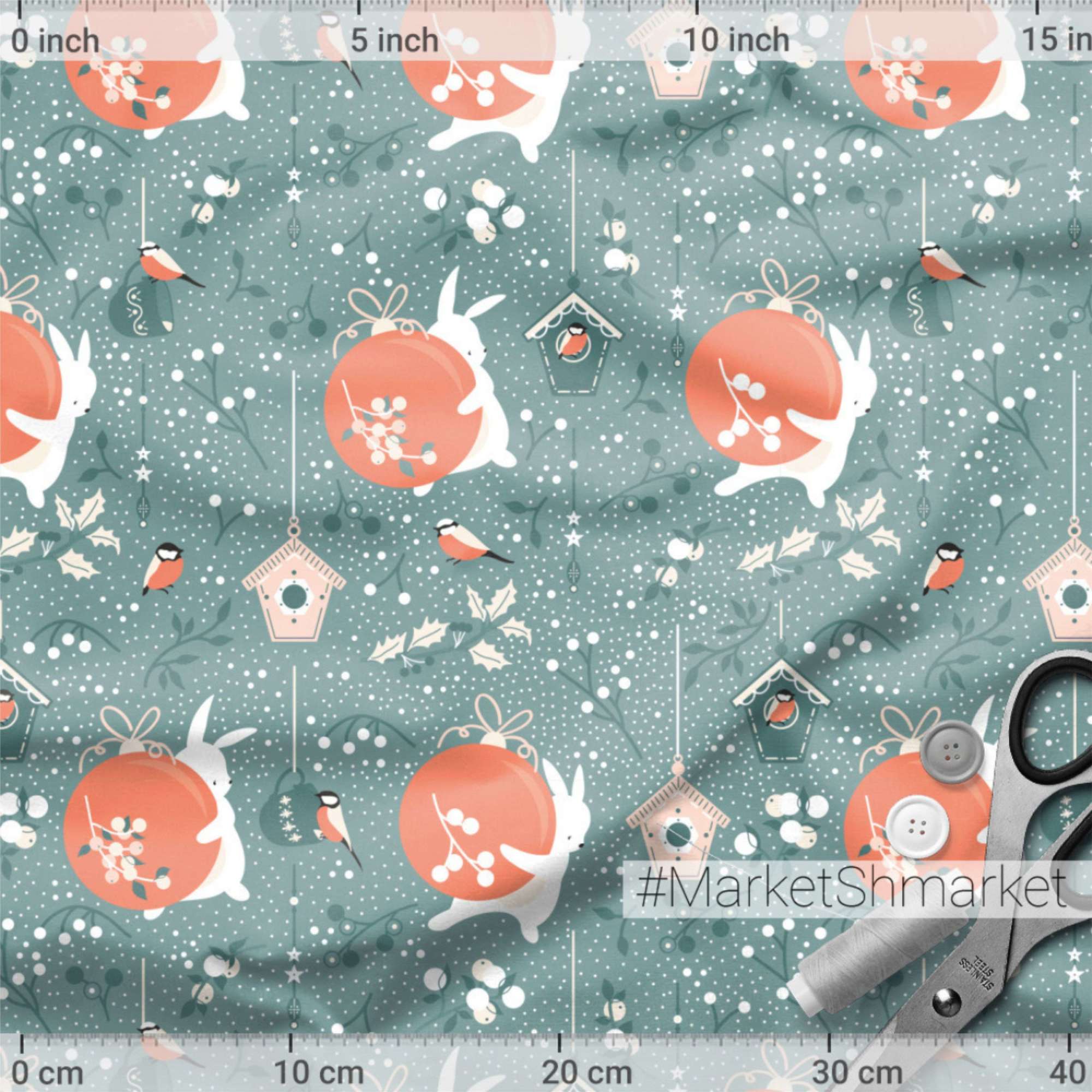 Принт для ткани "Зимняя история"