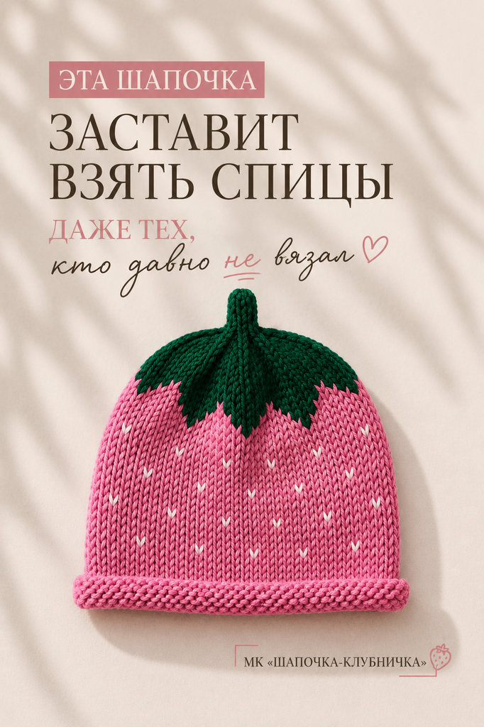 МК шапочка-клубника