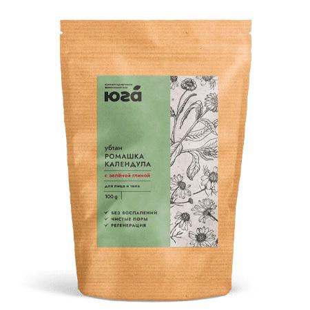 Убтан «Ромашка и календула» с зеленой глиной, Юга