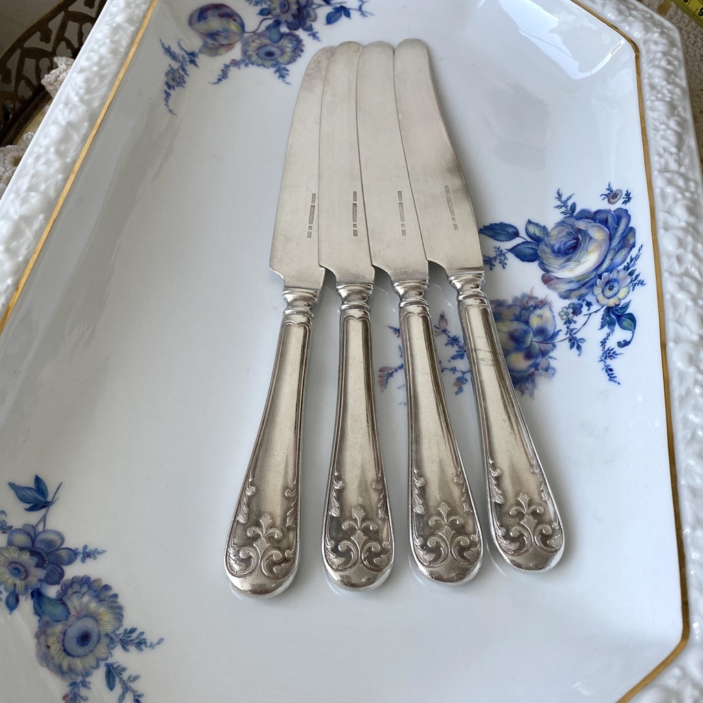 ✨Столовый нож «Лилия» Д 24 см серебрение Арт 548