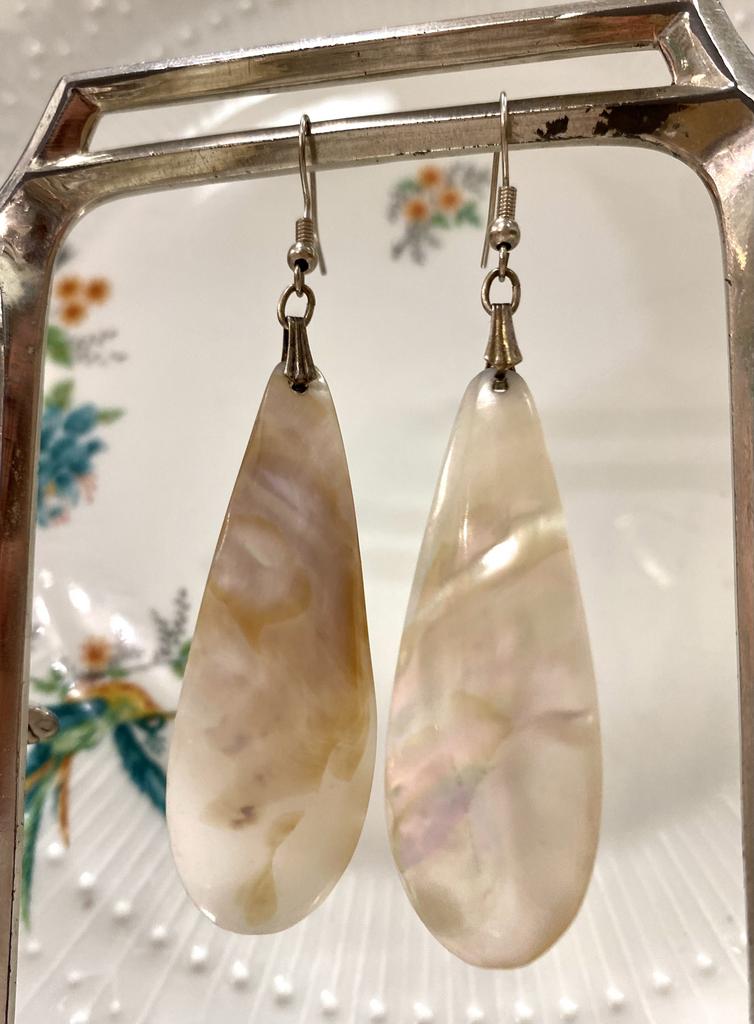 Винтаж. Серьги-подвески перламутр Арт 1801