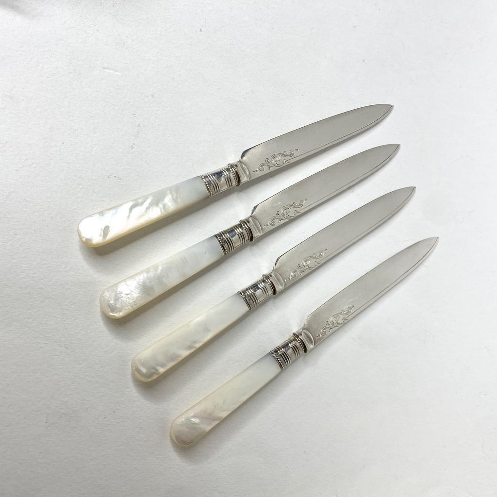 ✨Нож десертный перламутр, серебрение Арт 2401