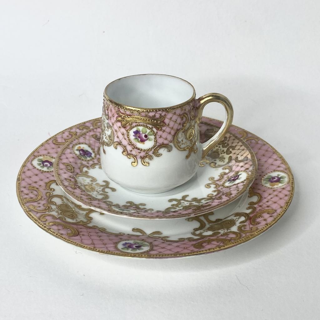 ✨Антикварная кофейная тройка Япония Chikusa Арт 2478