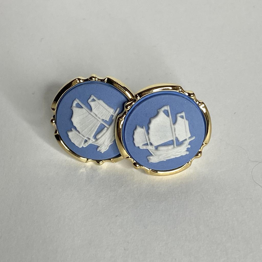 ✨✨Винтажные мужские запонки с парусником  Wedgwood ” Арт 2766