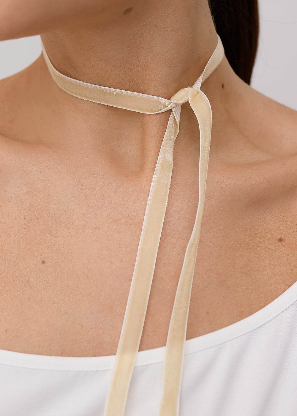 Tape velvet beige 1cm