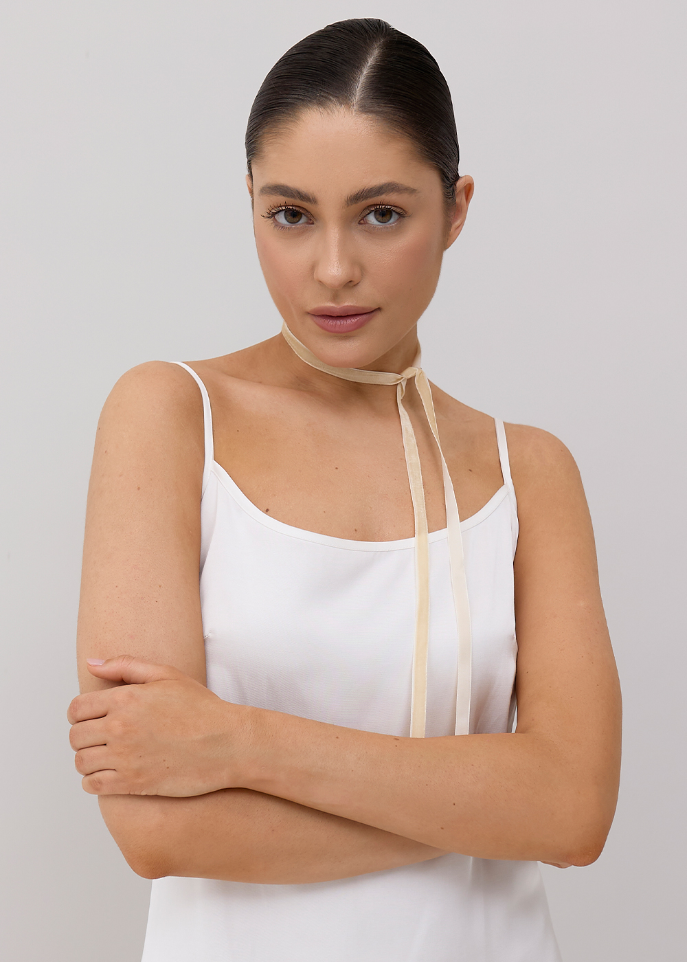 Tape velvet beige 1cm