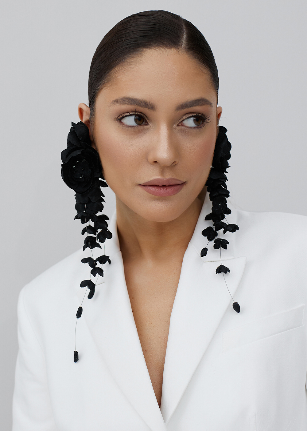 Earrings-bunch trio, black