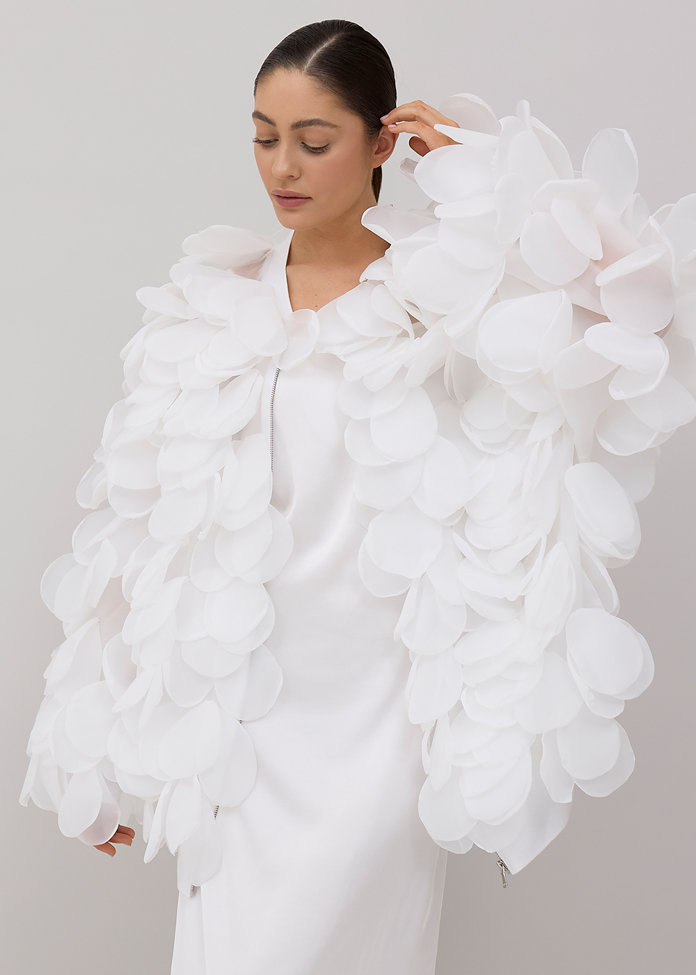 Bomber with petals milky