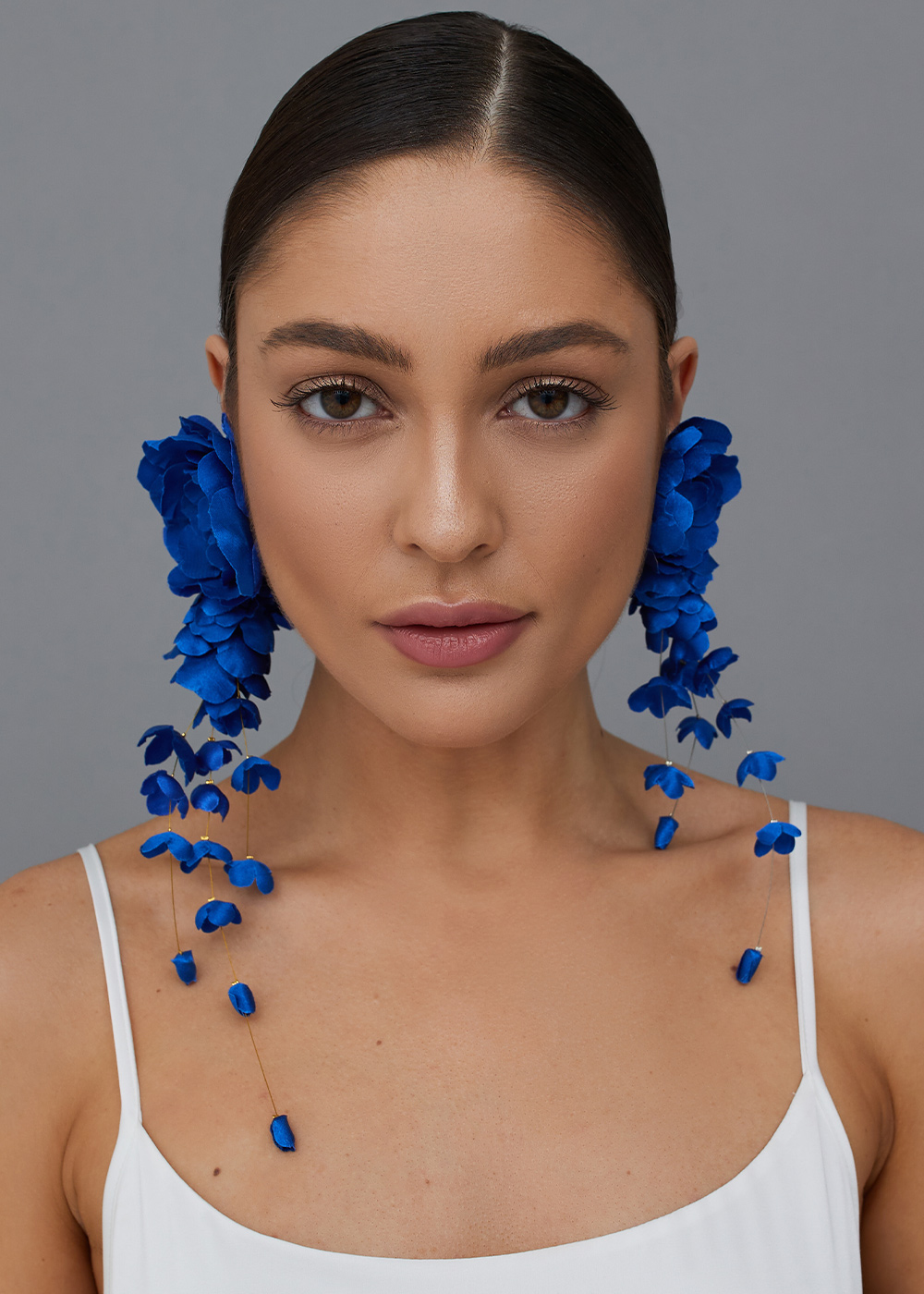 Earrings-bunch trio, blue