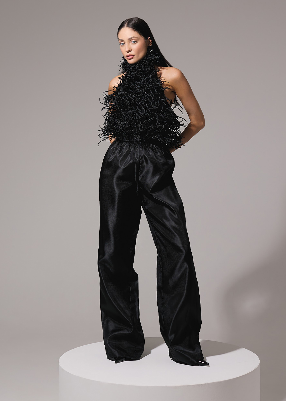 Straight pants, black