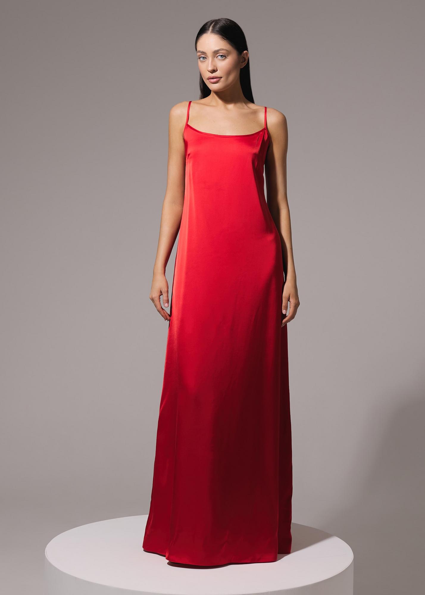 Combination dress, red