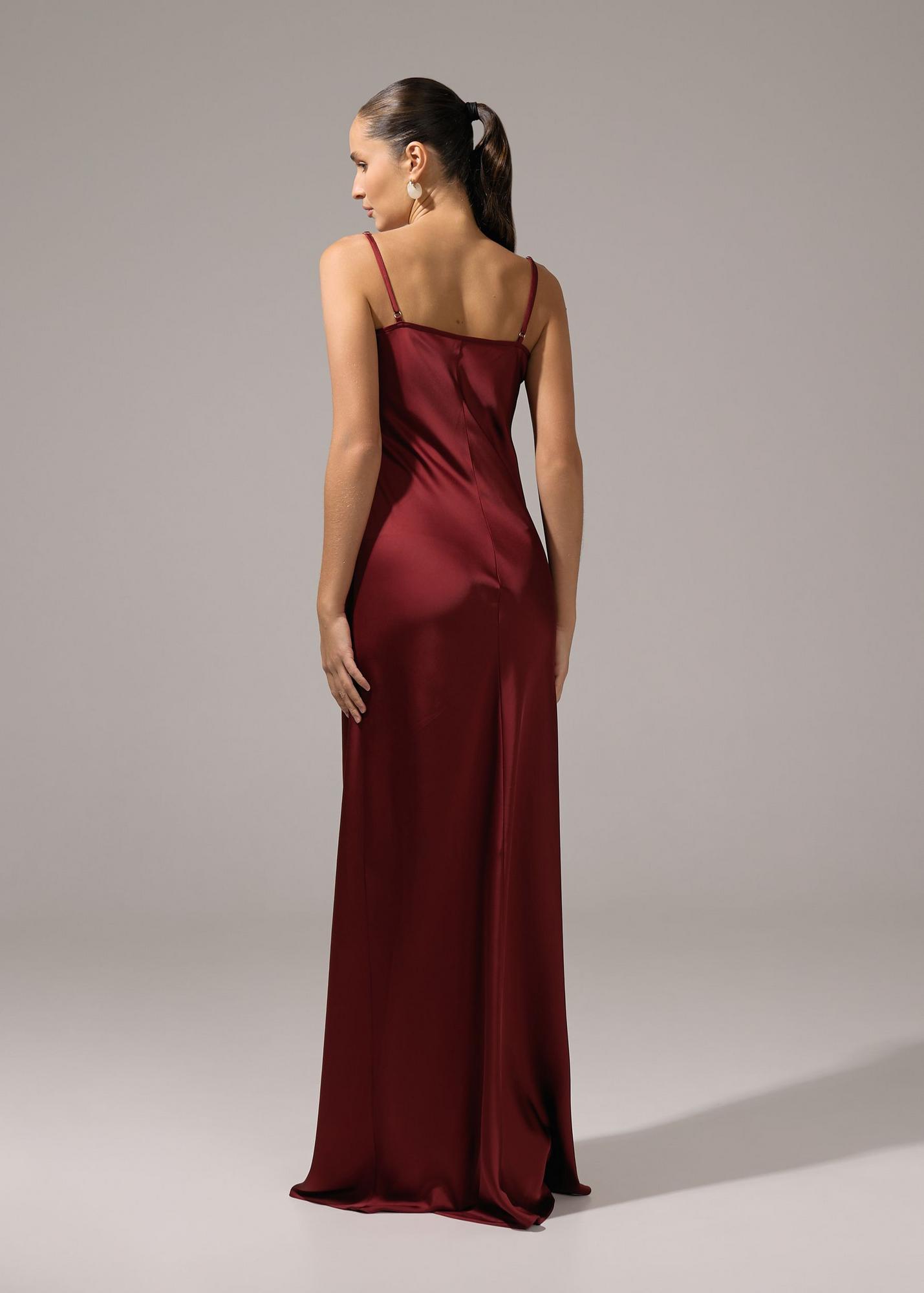 Combination dress, burgundy