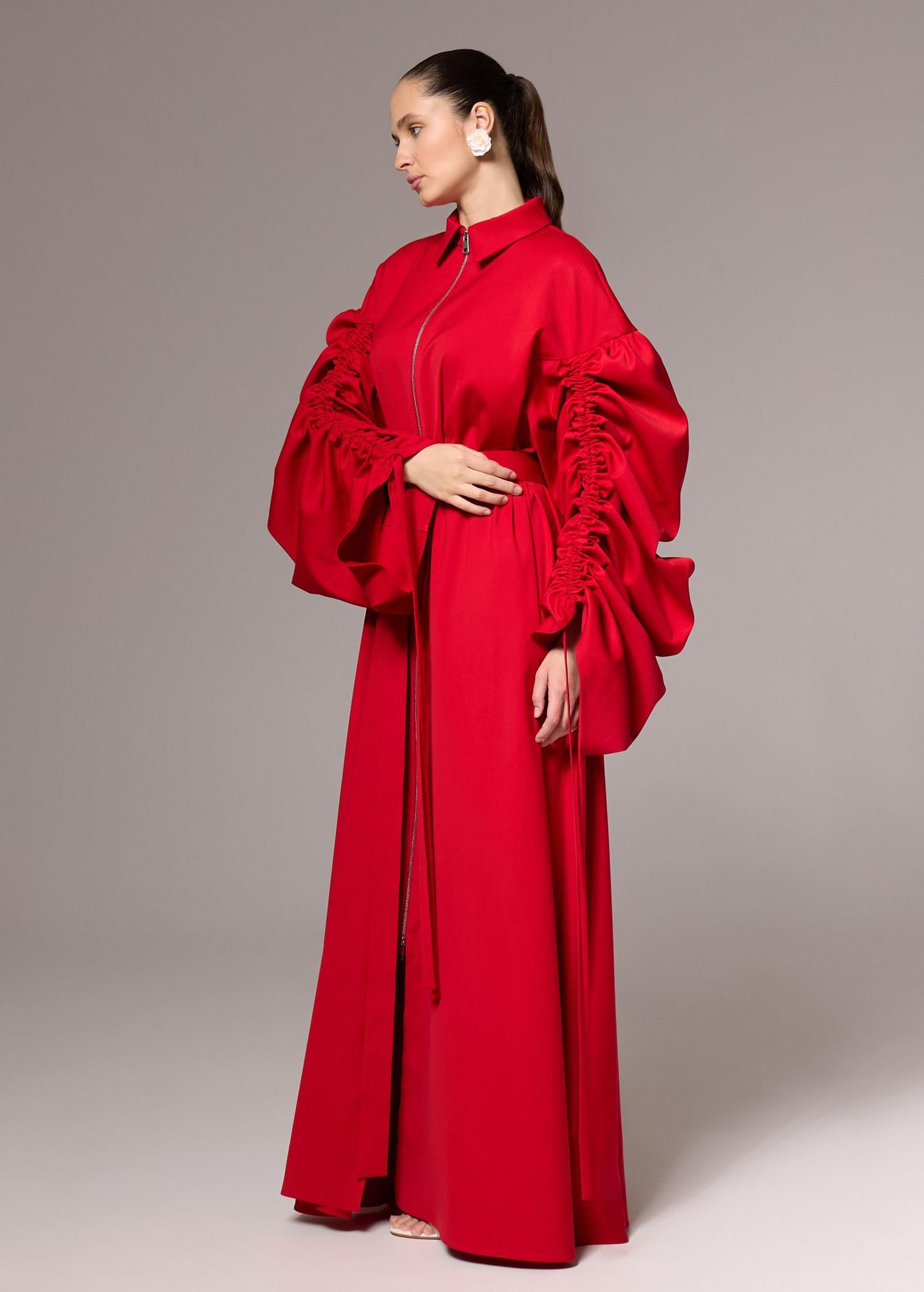 Dress Alex of suit fabric, red