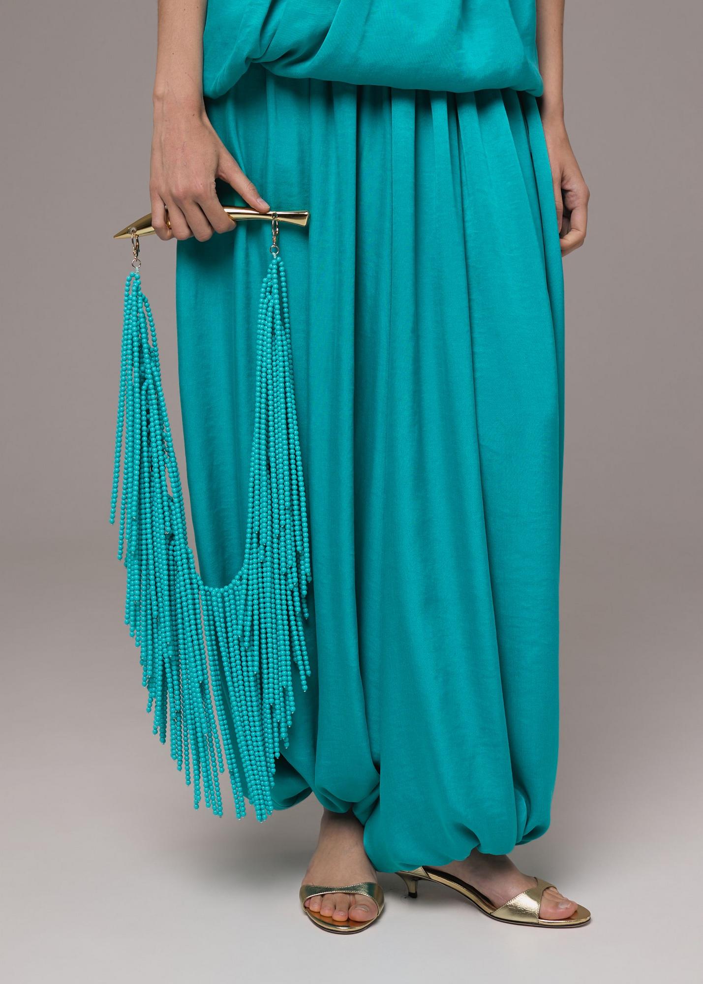 Loose-fitting pants, turquoise