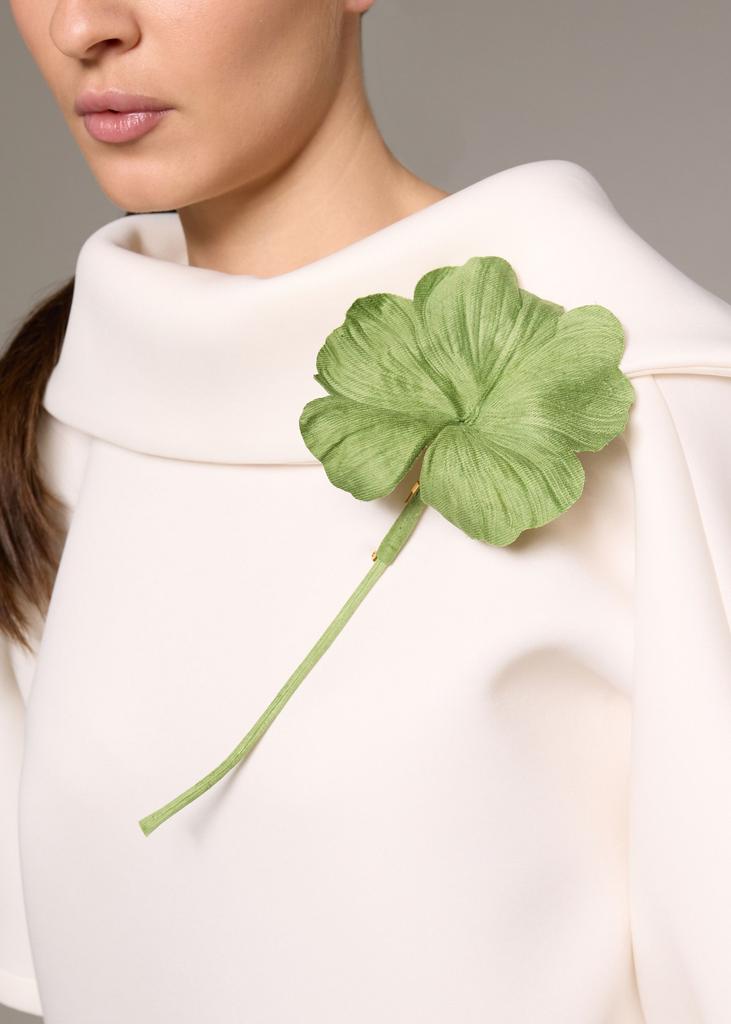 Brooch lotus leaf, green