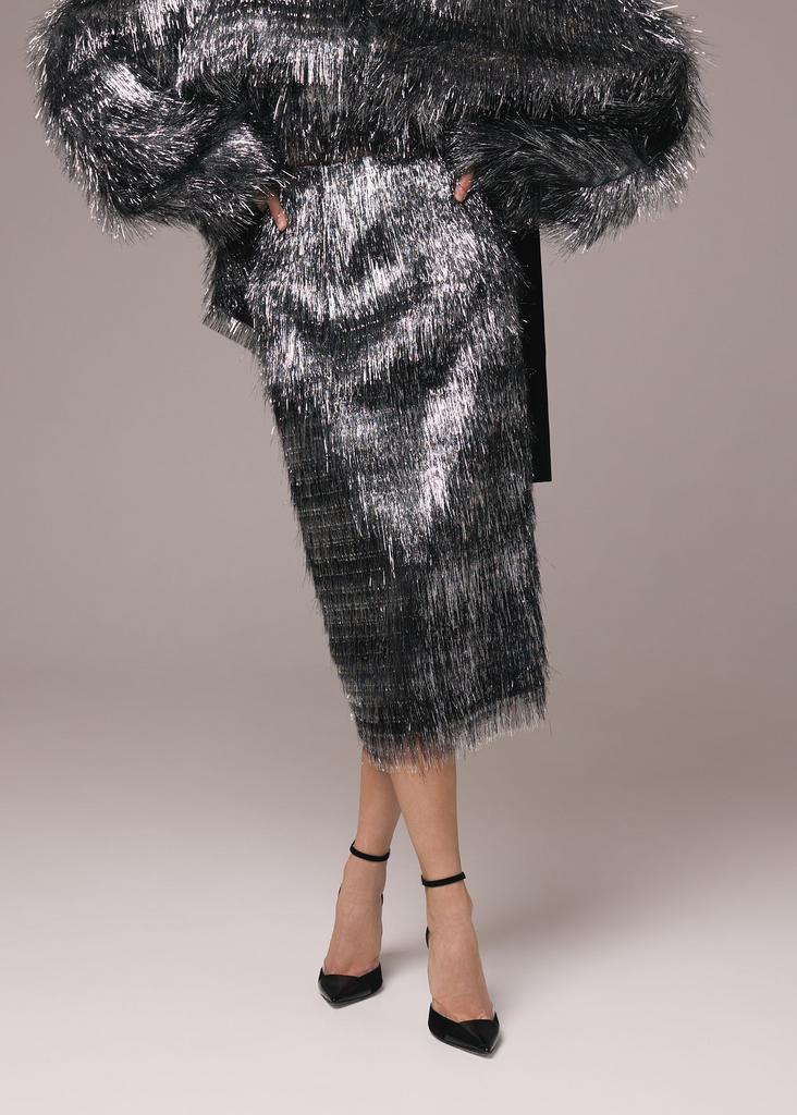 Skirt of lurex, silver