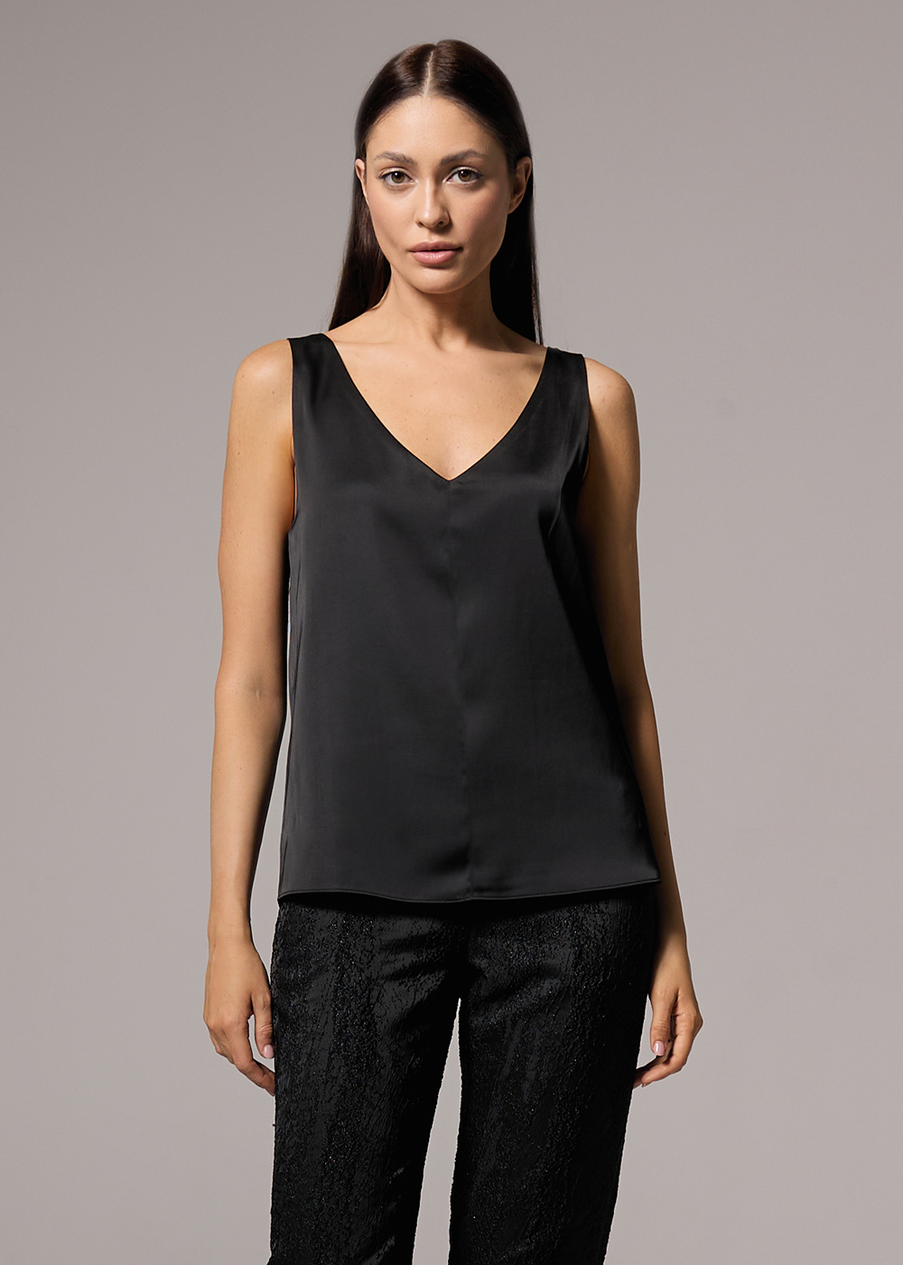 Top of satin, black