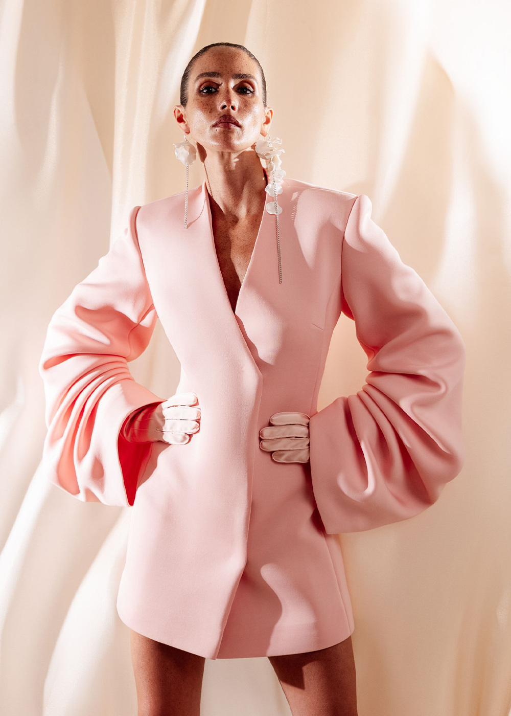 Dress Talmor of neoprene, pink