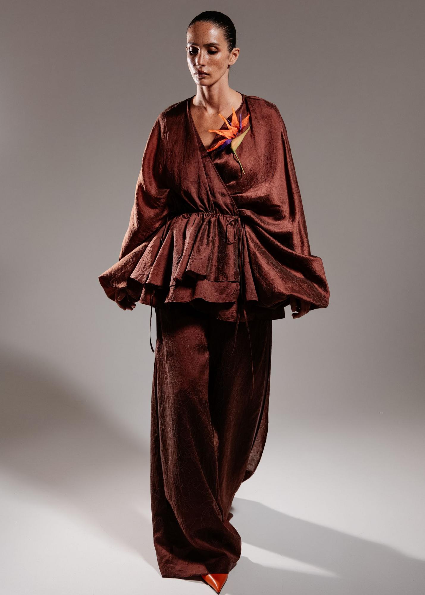 Pants palazzo, chocolate