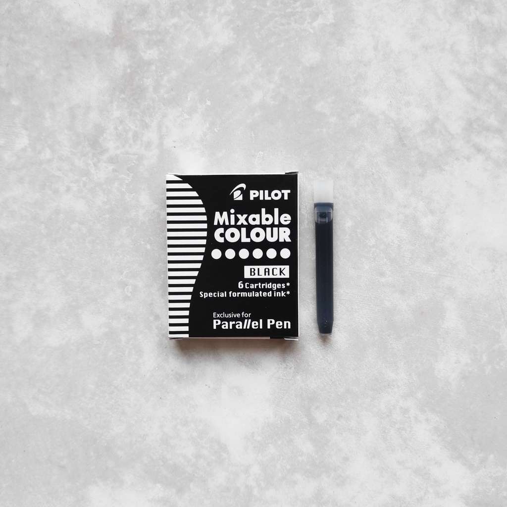 набор картриджей для ручки pilot parallel pen черный 6шт