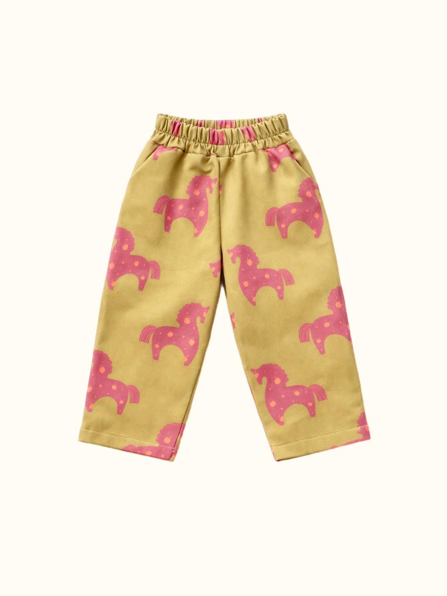 Брюки из денима "Кони в яблоках"