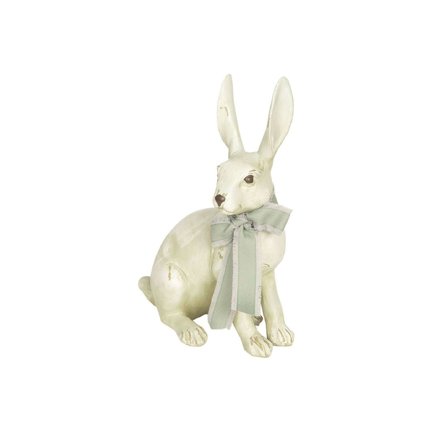 Декор "Кролик с СЕРЫМ текстильным бантом"