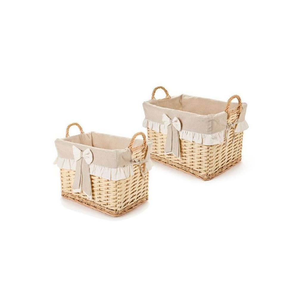 Набор из 2-х корзин "Льняной бант" прямоугольные с ручками