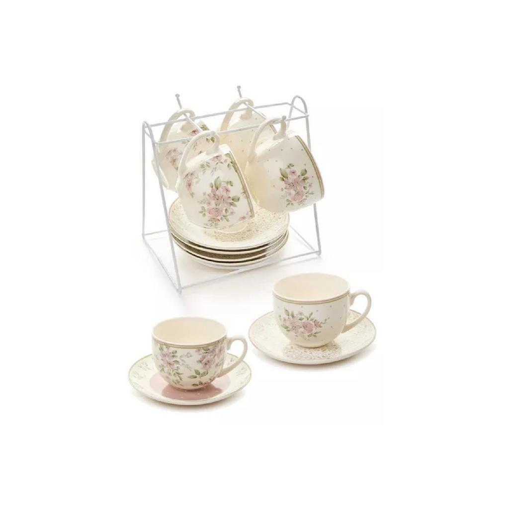Набор из 4-х чайных пар на подставке "Вэнди"