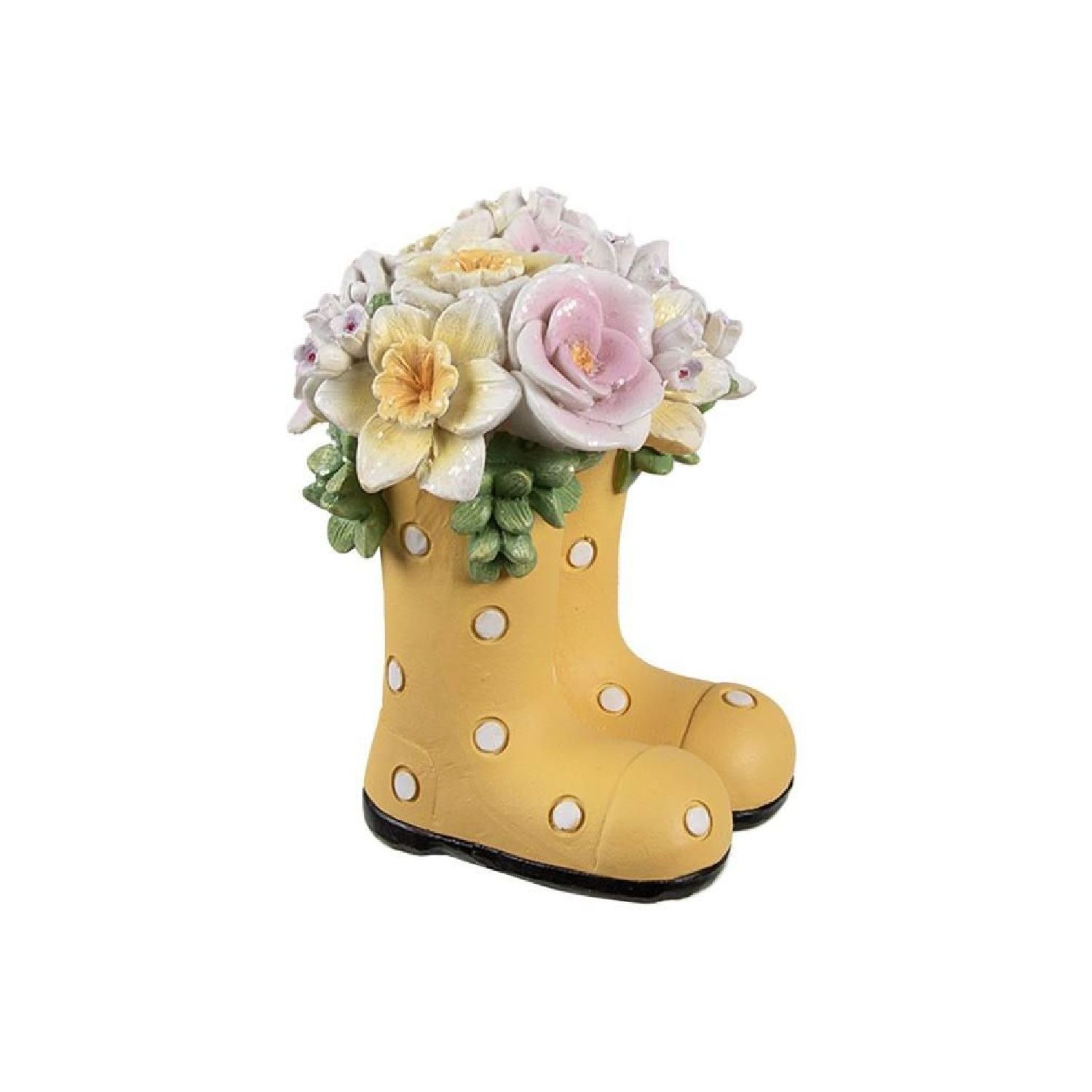Декор "Желтые сапоги с цветами"