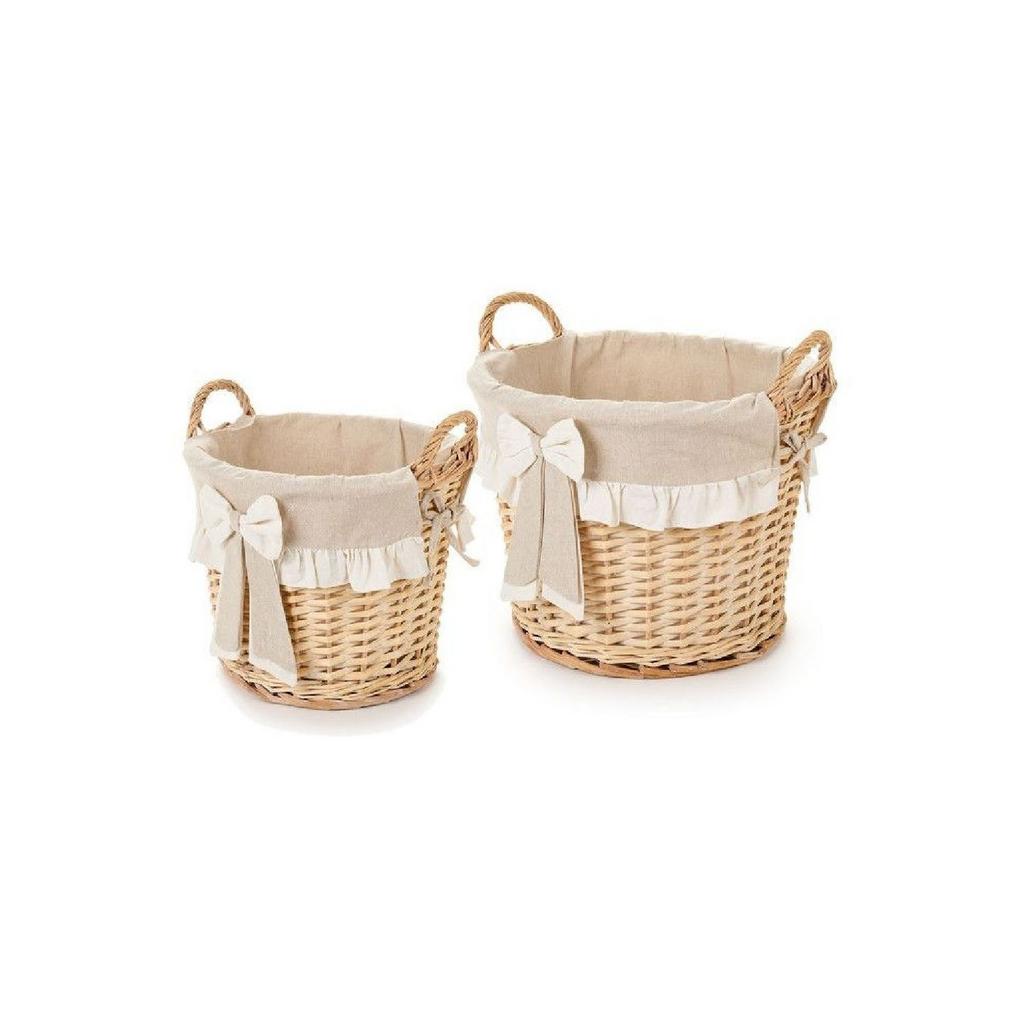 Набор из 2-х корзин "Льняной бант" круглые с ручками