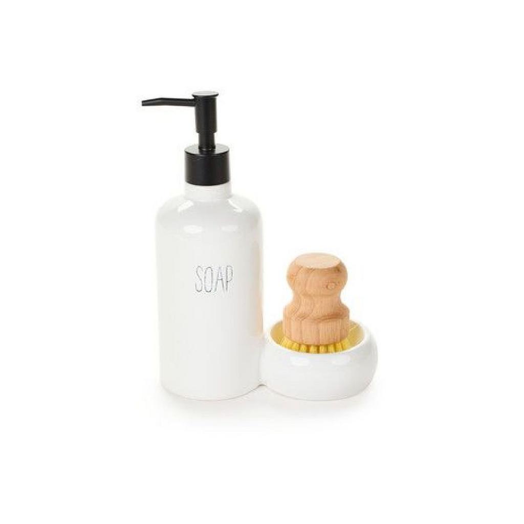 Диспесер для жидкого мыла со щеткой в подарочной упаковке "Мыло"