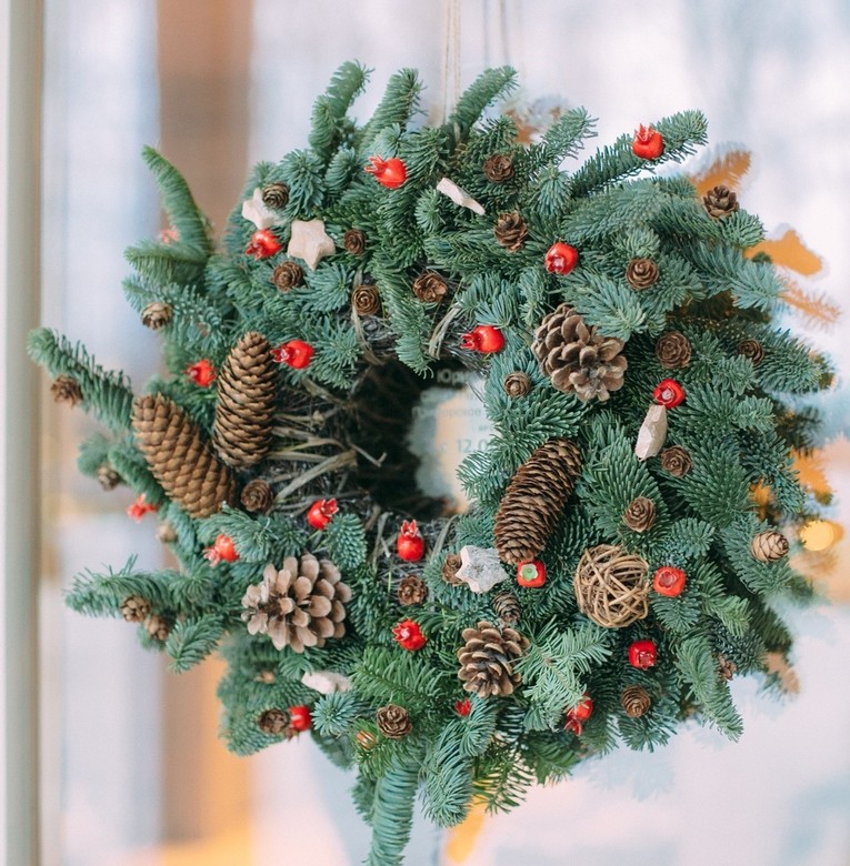 НОВОГОДНИЙ ИНТЕРЬЕРНЫЙ ВЕНОЧЕК