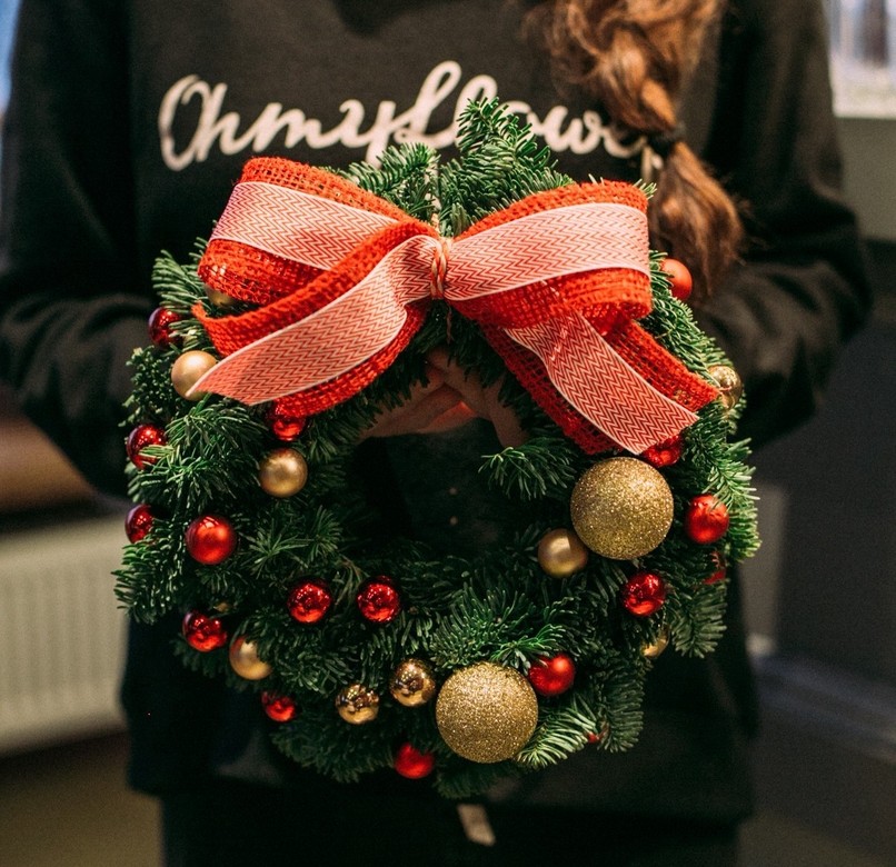 НОВОГОДНИЙ ИНТЕРЬЕРНЫЙ ВЕНОЧЕК