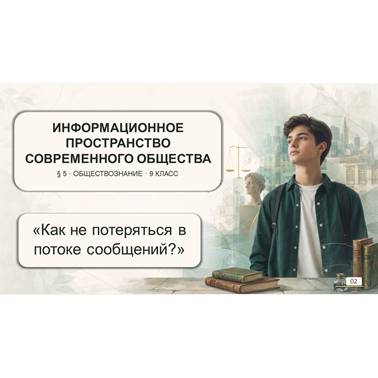 Обществознание. Презентация.Урок 6.Информационное пространство современного общества