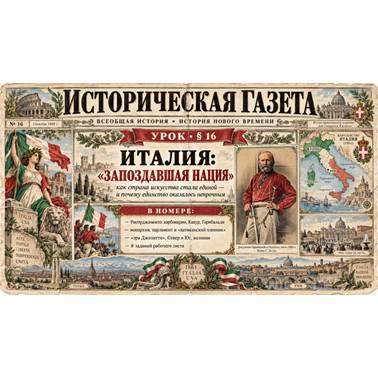 История 9 класс. Презентация. Урок 16. Италия: "запоздавшая нация"
