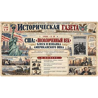 История 9 класс. Презентация.Урок 18. США: "позолоченный век"