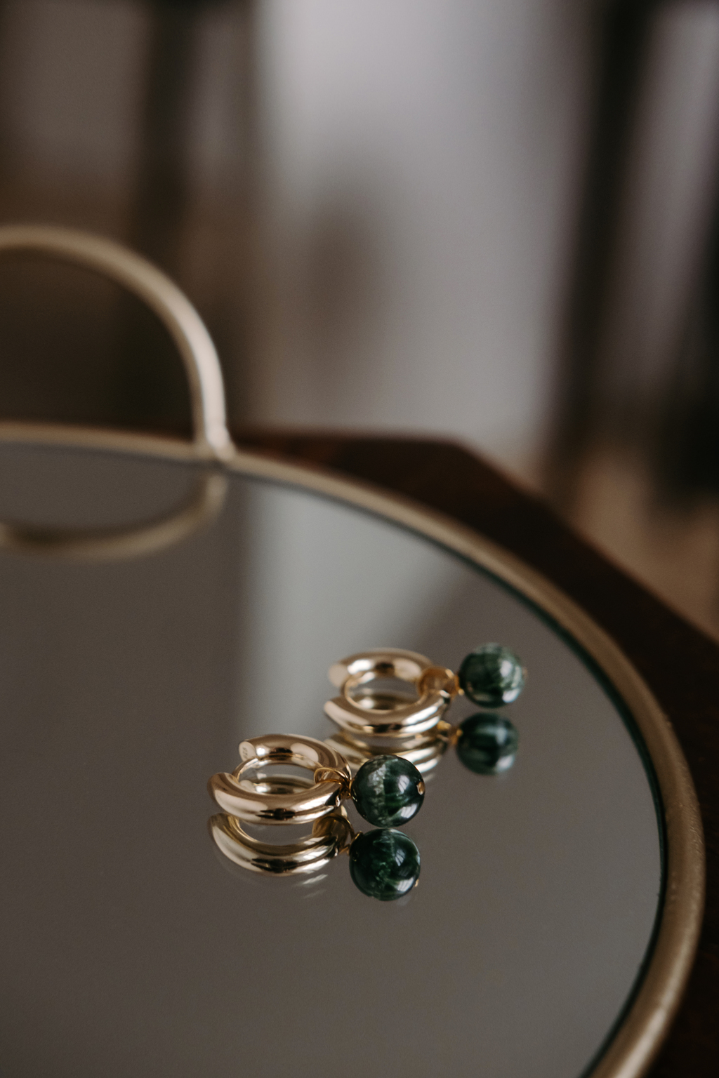 Серьги Mono gold из серафинита