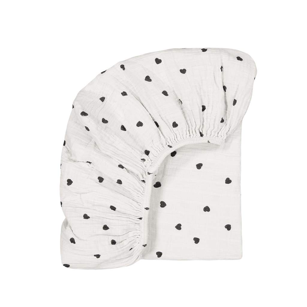 Простынь на резинке OLIVIA HEART PRINT