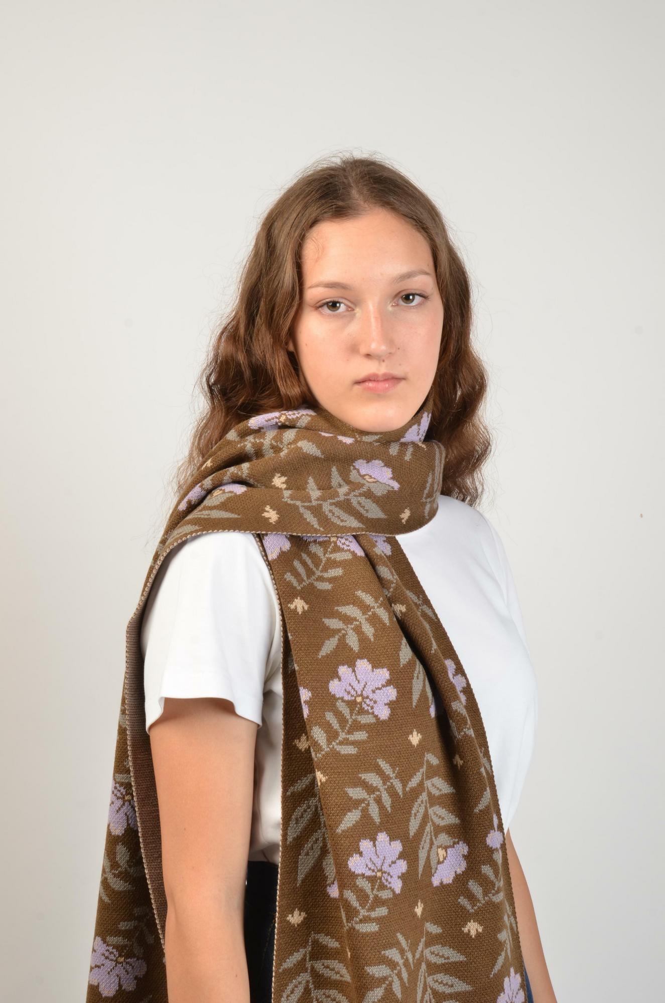 Шарф Flora коричневый