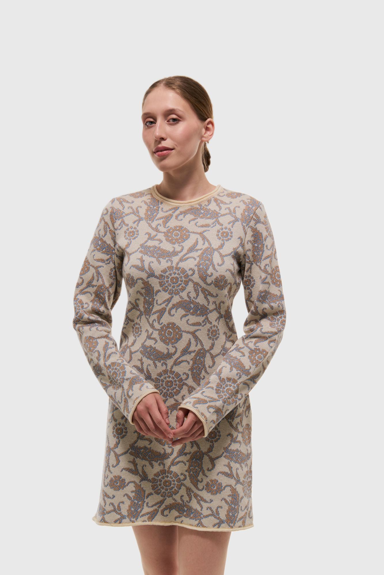 Платье Парча мини белое