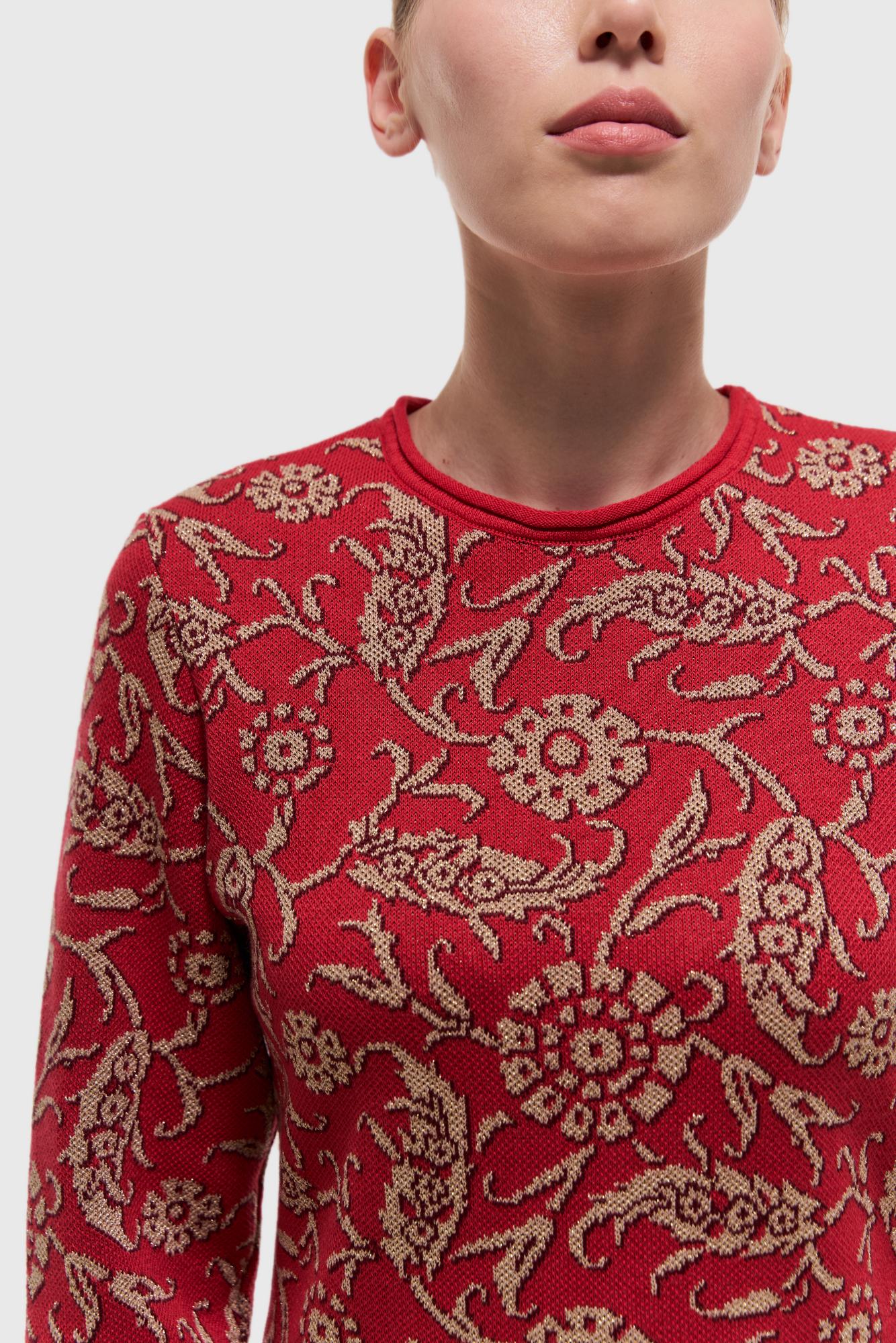 Платье Парча мини красное