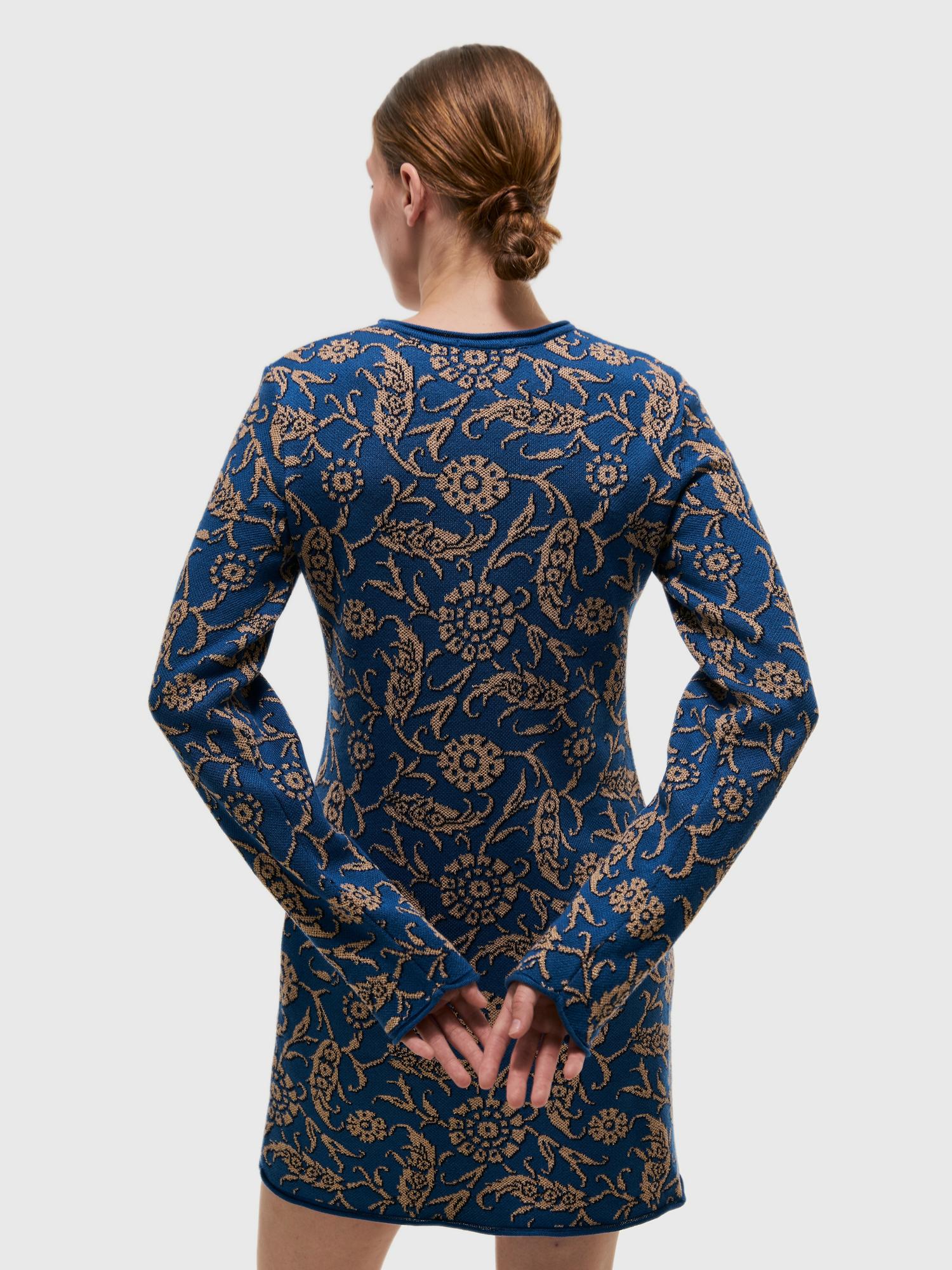 Платье Парча мини синее