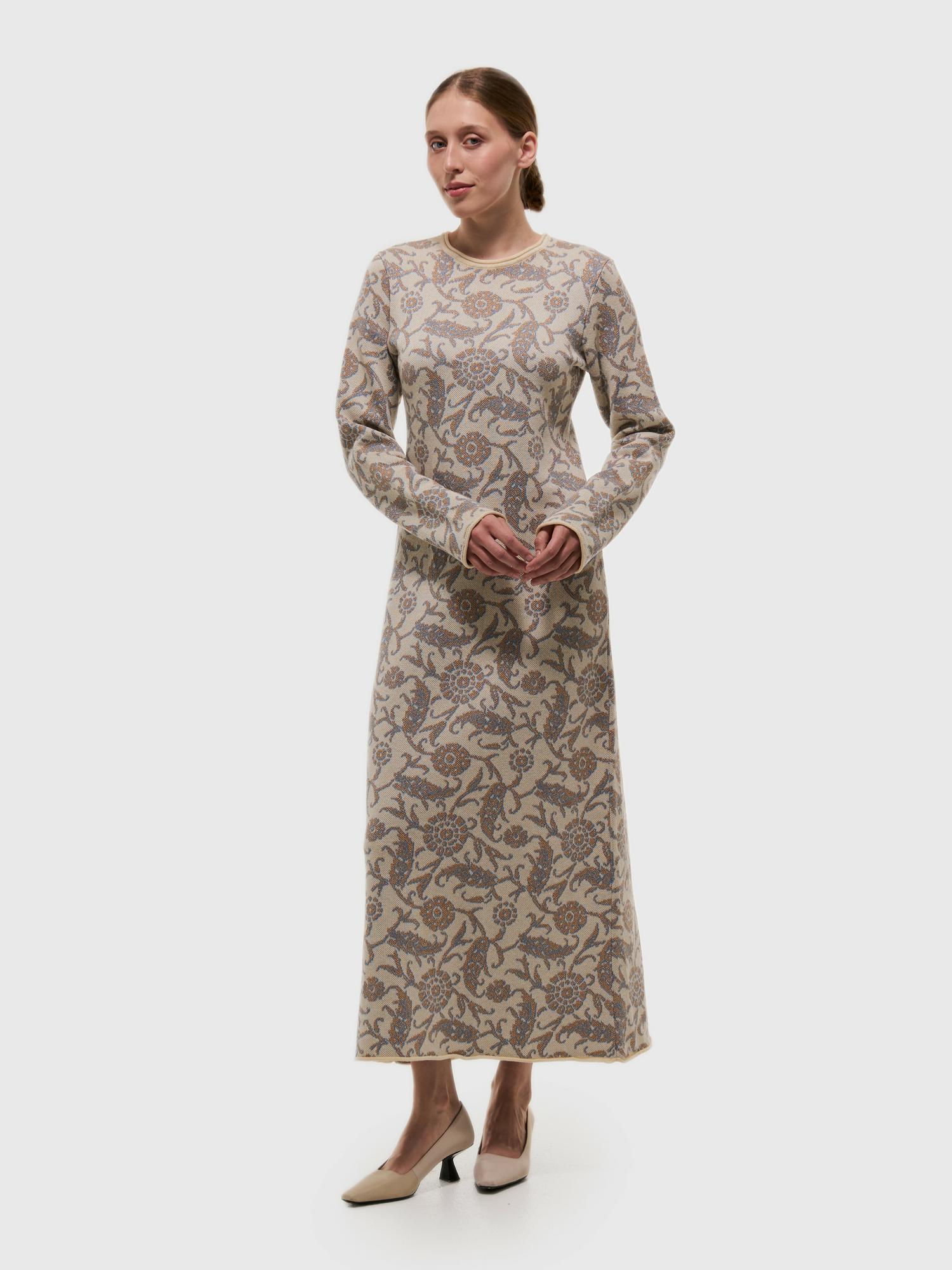 Платье Парча макси белое