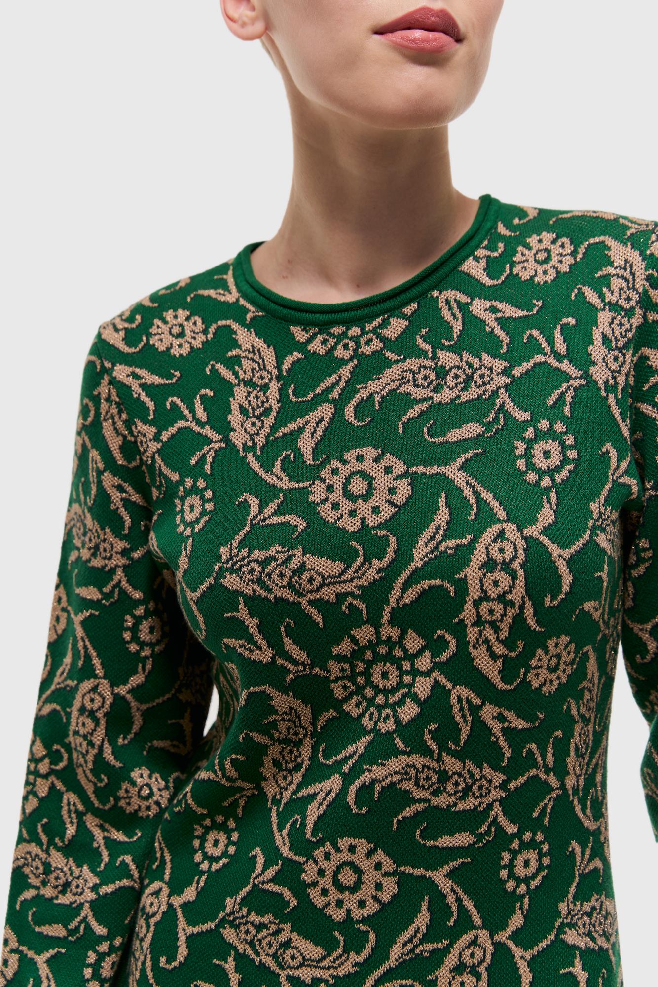 Платье Парча макси зеленое