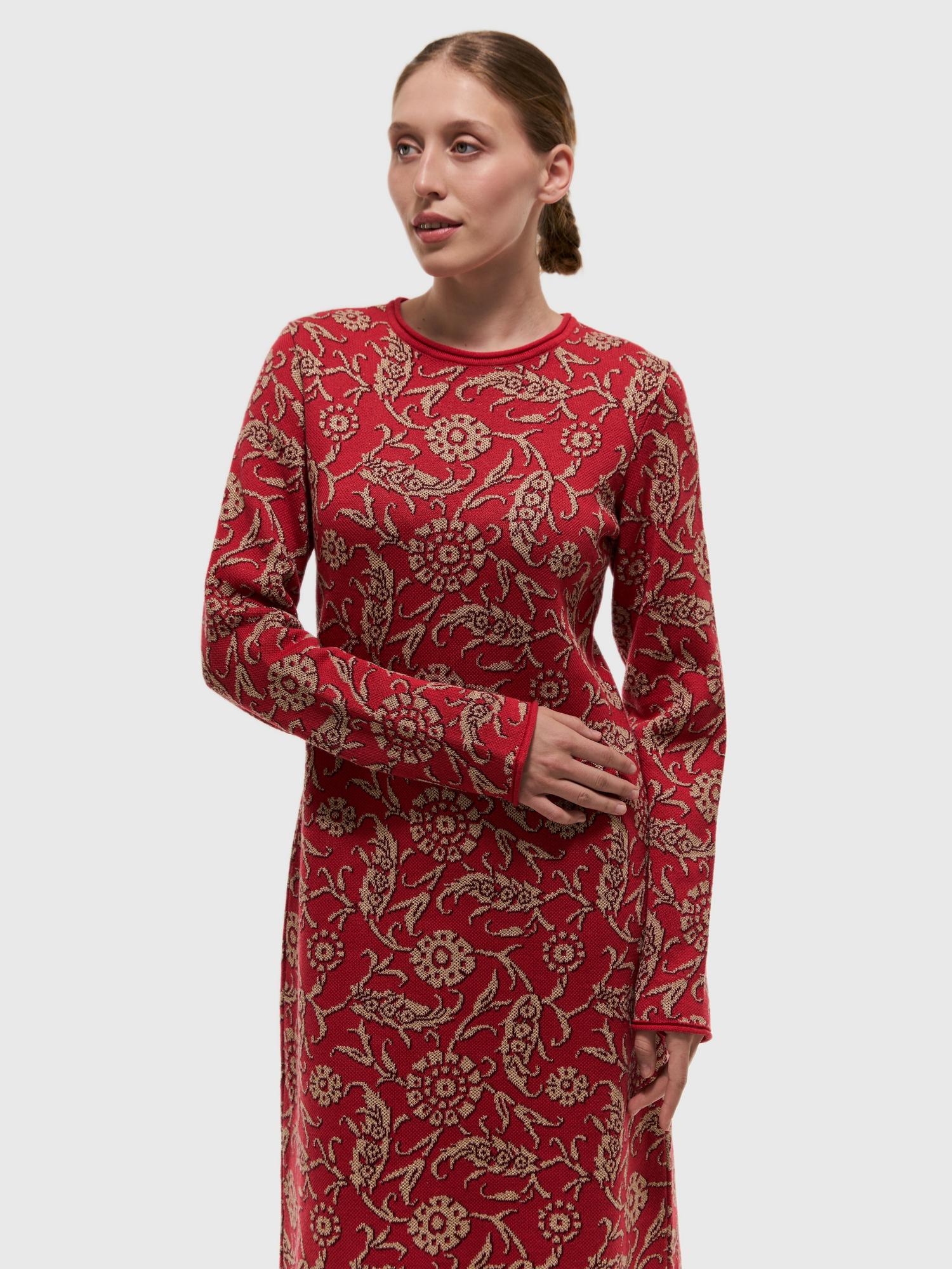 Платье Парча макси красное