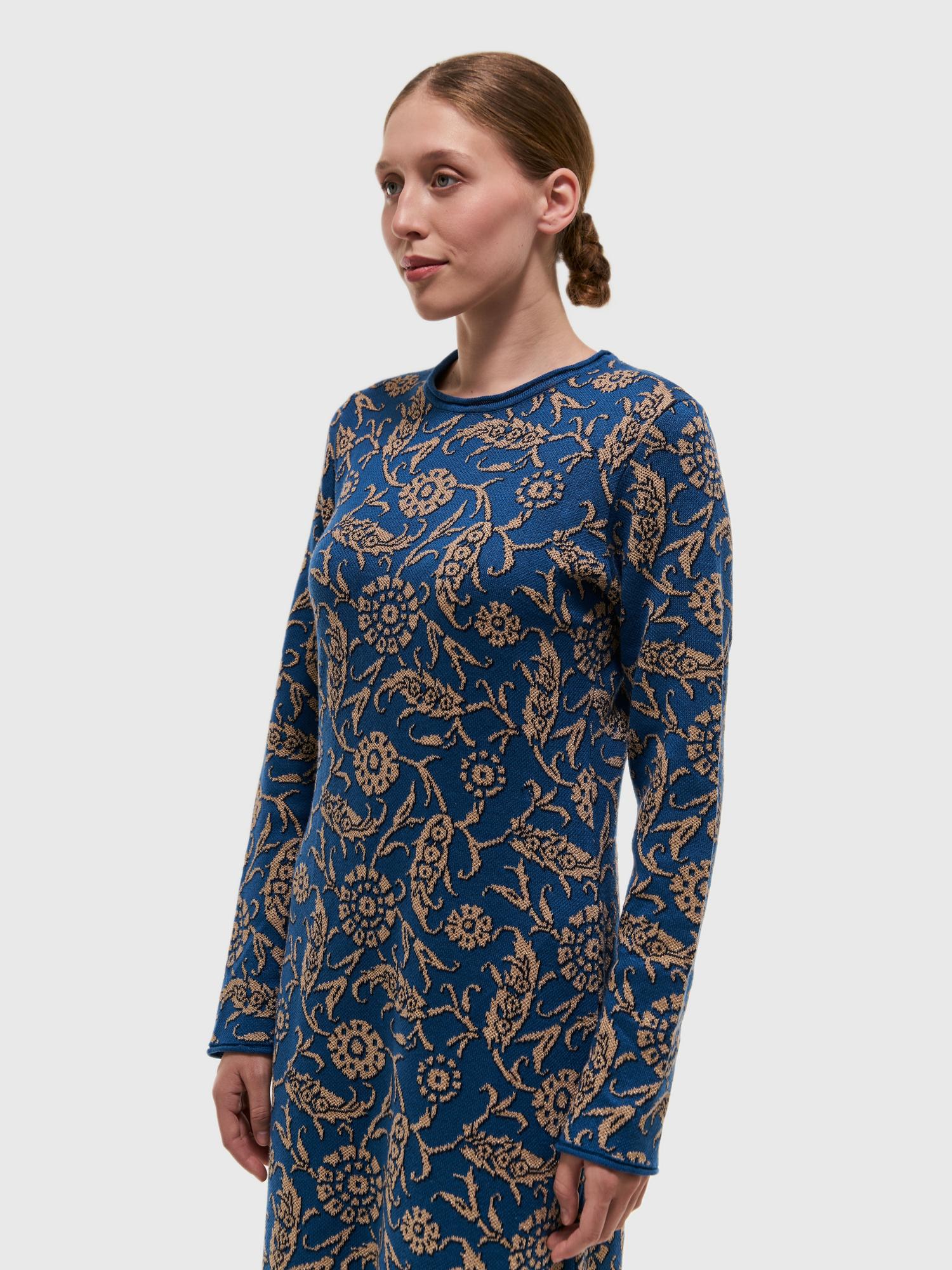 Платье Парча макси синее