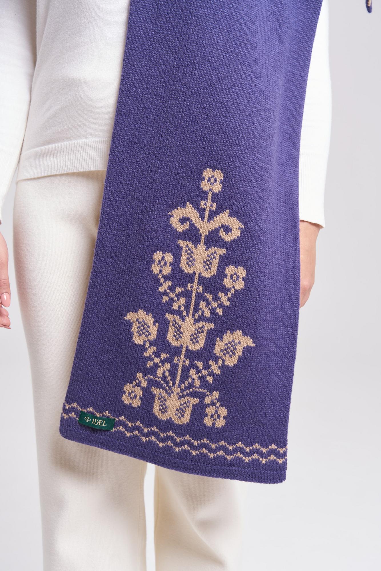 Шарф "Древо жизни" фиолетовый