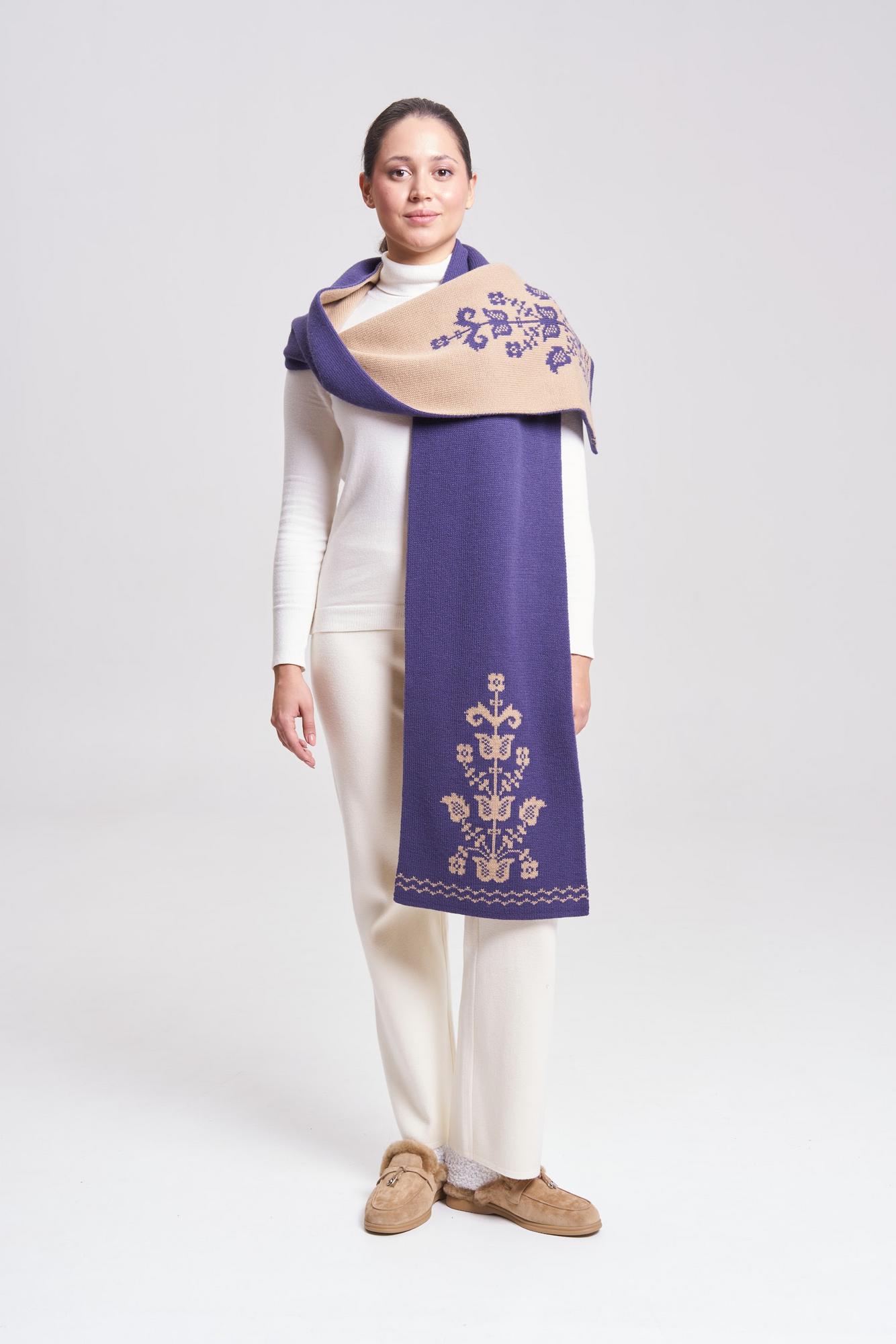 Шарф "Древо жизни" фиолетовый